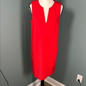 Vibrant Red Sleeveless Shift Dress